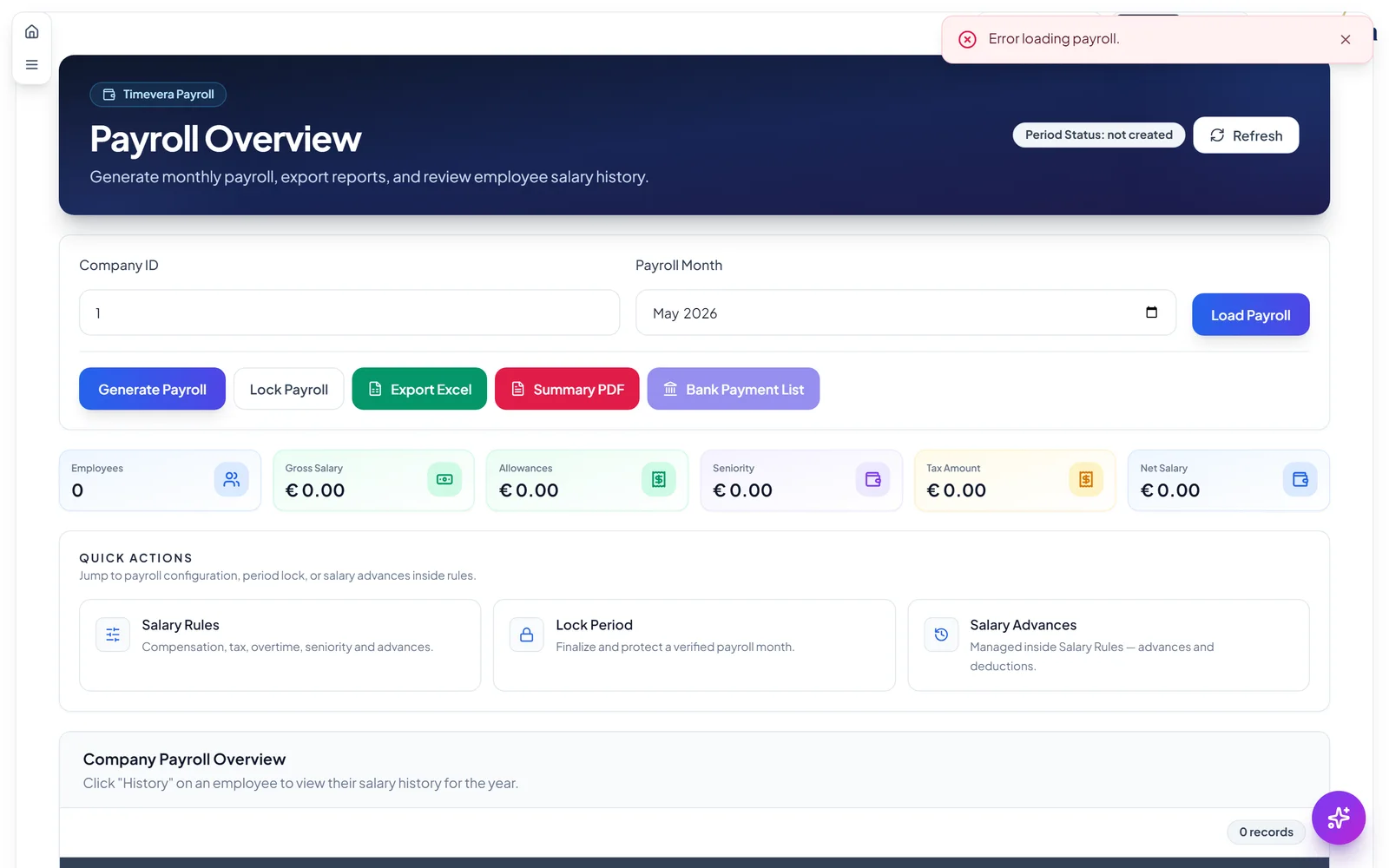 Program per paga TimeVera
